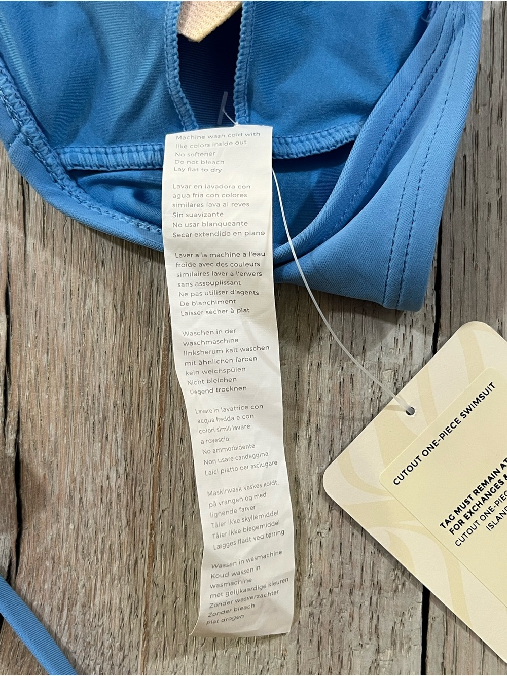 Fabletics Cutout One-Piece Swimsuit Island Escape Blue Size XL NWT - Picture 11 of 11